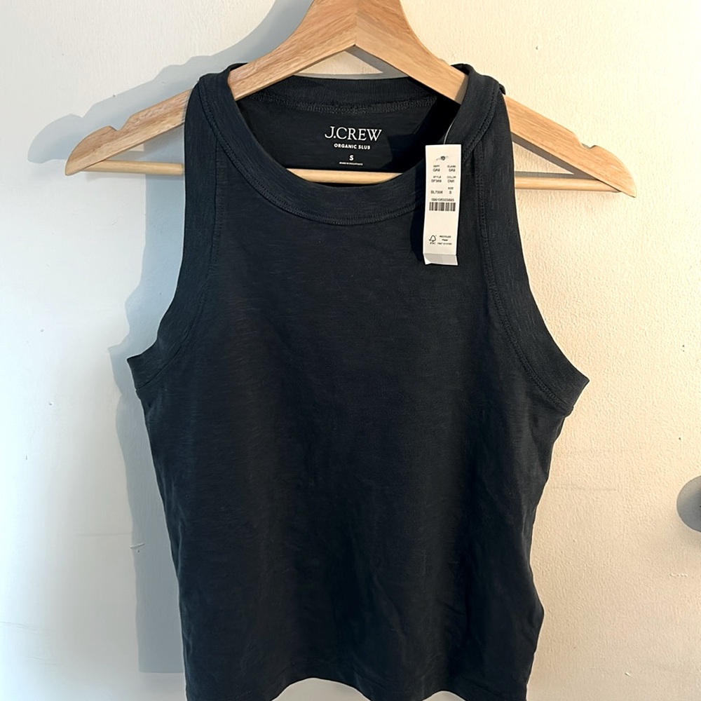 J Crew Women's Small '90s Cropped Organic Slub Cotton Tank, gray - new with tag